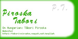 piroska tabori business card